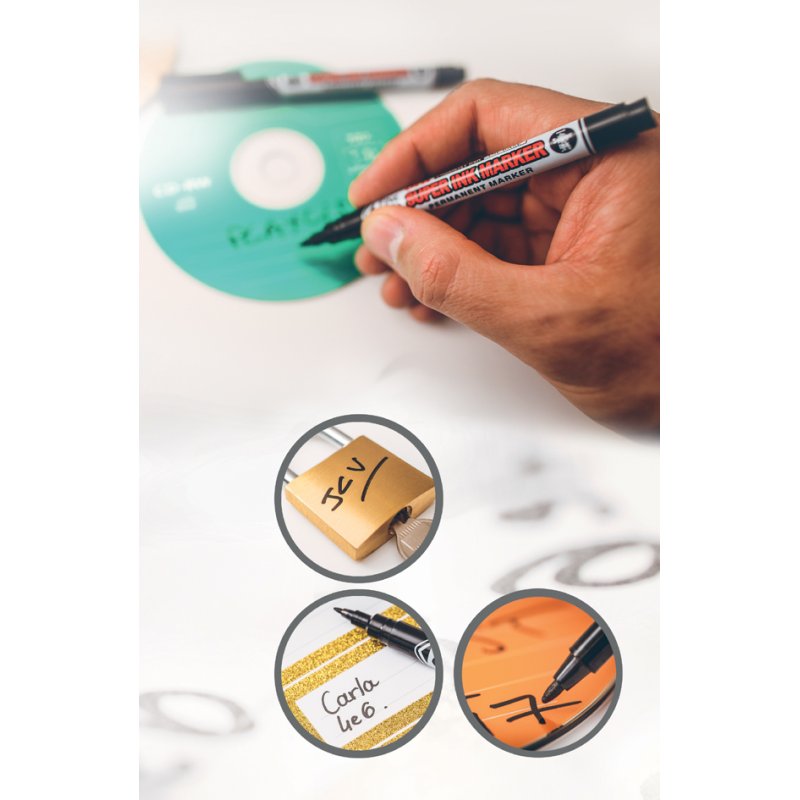 uni-ball permanente marker ronde punt, zwart, 0,9 mm